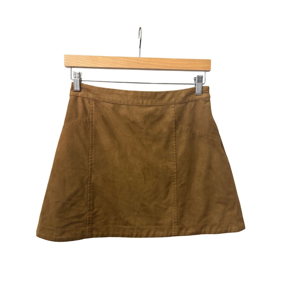 Abercrombie‎ & Fitch Faux Suede Mini Skirt Brown Size 4 Fall Staple
